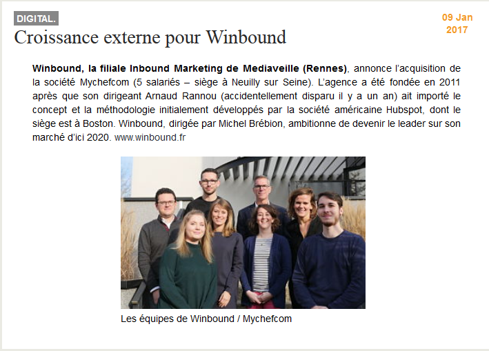 Croissance externe pour Winbound