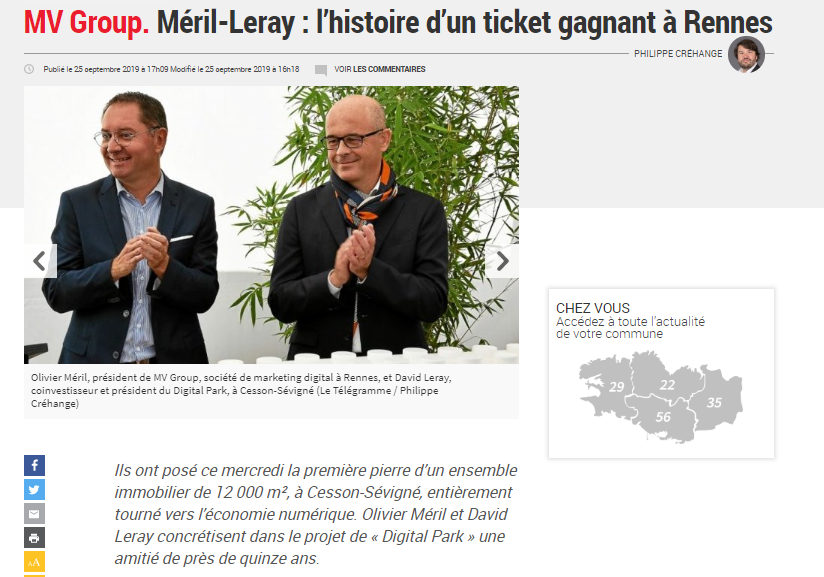 MV Group. Méril-Leray l’histoire d’un ticket gagnant à Rennes